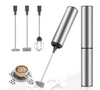 Máquina de espuma portátil con carga USB, espumador de leche multifuncional con diferentes funciones, 3 cabezales de repuesto, batidor eléctrico para hacer café, café con leche,