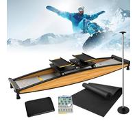 Máquina De Esquí Simulada para Interiores, Equipo De Ejercicio De Esquí 2 En 1, Máquina Entrenamiento Equilibrio Y Fuerza Piernas, Elíptica 3D con Barras Y Colchonetas De Esquí