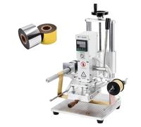Máquina de estampación en caliente de doble uso, máquina de bronceado manual, máquina de grabado en relieve de cuero, con pantalla digital, para cuero, tela, madera y papel,WT-90SET