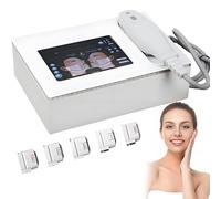 Máquina de estiramiento facial,máquina HIFU 7D,máquina de belleza facial con 3/5 cartuchos de ultrasonido HIFU de intensidad orientada,tratamiento facial antienvejecimiento para rostro y cuerpo 5Heads