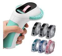 Máquina de etiquetado E975, grabadora de etiquetas 3D E975, grabadora de etiquetas portátil con 6 rollos de etiquetadora, máquina de etiquetado manual, impresora de etiquetas con (£ € Ä Ö Ü) para la