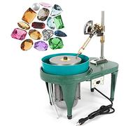 Máquina de facetado de gemas Pantalla digital Dispositivo de pulido lapidario de joyería de pulido de jade de 180 W con disco de pulido de 6 pulgadas, velocidad de rotación ajustable de 0-2800 RP