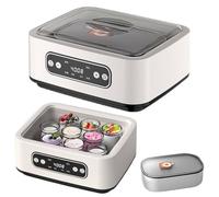 Máquina de fermentación de Fabricantes de Yogurt, Yogurt Casero de Bricolaje de Bajo Ruido, Multifunción de Calentamiento de Temperatura Constante con 9 Tarros, 1600 ml,Square-with9Cups