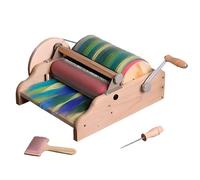 Máquina de fieltro de lana manual de bricolaje, máquina de cardado de tablero de mezcla de lana, diámetro del tambor de 315 mm, espacio de rodillo ajustable, para la elaboración y la mezcla de colores
