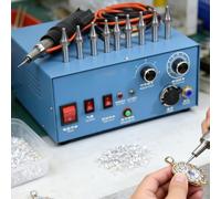 Máquina de fijación de diamantes de imitación, varita de fijación en caliente con aspiradora de 0,1 a 0,3 s, 8 tamaños de puntas, sin pegamento, para ropa, bolsas, manualidades