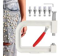 Máquina de fijación de remaches de cuentas, aplicador de perlas de prensa manual, herramienta de ajuste de diamantes de imitación, accesorio manual, 15 x 15 cm, artesanía para joyería, ropa