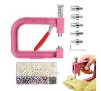 Máquina de fijación de remaches de perlas - Aplicador manual de cuentas y diamantes de imitación, herramienta de prensado manual para joyas, fijación precisa de joyas para bricolaje, bandeja de metal