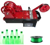 Máquina de Filamento 3D, Reciclador de Botellas de Plástico, 10m de Filamento por Botella, 300°C Ajustable, Pantalla Digital, 1.75mm ±0.05mm para Creadores DIY/Pequeños Estudios(Red)