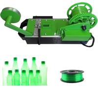 Máquina de Filamento 3D, Reciclador de Botellas de Plástico, 10m de Filamento por Botella, 300°C Ajustable, Pantalla Digital, 1.75mm ±0.05mm para Creadores DIY/Pequeños Estudios(Green)