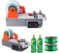 Máquina de Filamento PET Reciclado 3D, Extrusor de Impresora 3D con Pantalla Digital, Temperatura/Velocidad Ajustables, Hasta 300°C, Escritorio para Creadores DIY, Pequeños Estudios(Orange-Gray)