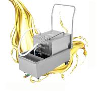 Máquina de filtro de aceite para freidora comercial, sistema de filtración de aceite móvil con flujo de bomba de 8.45 galones/min, adecuada para restaurantes y freidoras, capacidad de 55 litros