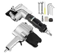 Máquina de flejado de acero neumático, kit de herramientas de agrupación con tensor y sellador para correa de metal de 1.25 pulgadas
