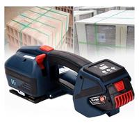 Máquina de flejado de mano resistente prensa 4000mAh batería Power Strapper herramienta de flejado cinturón de plástico Máquina automática de flejado de soldadura para 1/2/5/8 pulgadas,2Baterías