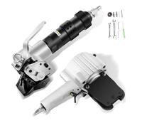 Máquina de flejado neumática de acero, tensor y sellador de crimpadora, cilindro de alta potencia, mango reajustable, fuerza de tensión 8500N, herramienta de banda dividida para cinturón de metal de