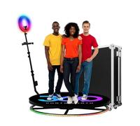 Máquina de fotomatón 360 con plataforma para selfies, control de aplicación, control remoto, anillo de luz, cámara lenta para eventos