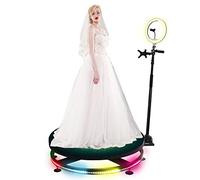 Máquina de fotomatón de 360 grados, fotomatón automático giratorio, equipo de grabación envolvente con plataforma de video, soporte giratorio para selfies con cámara ajustable para bodas navideñas