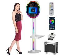 Máquina de fotomatón de pantalla táctil con mini impresora, 108 papeles de impresión, 8 GB de RAM, SSD de 256 GB para eventos, fiestas, alquileres, cumpleaños, bodas