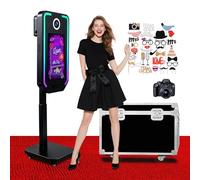 Máquina de fotomatón DSLR, Cabina de Fotos para Selfies Fiestas, elevación eléctrica con 4 Modos de Ahorro de Memoria, Cabina de Fotos con Pantalla táctil de 21.5" (Black, Photo Booth + Camera)