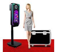 Máquina de fotomatón DSLR, Cabina de Fotos para Selfies Fiestas, elevación eléctrica con 4 Modos de Ahorro de Memoria, Cabina de Fotos con Pantalla táctil de 21.5" (Black, Photo Booth)