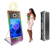 Máquina de fotomatón portátil con pantalla táctil para selfie, PC integrado, funda de vuelo para bodas, alquiler de negocios, fiestas