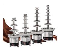 Máquina De Fuente De Chocolate De Gran Capacidad, Juego Grande De Fondue De Fuente De Chocolate Belga Gourmet De 4/5/6/7 Niveles, Calentador De Salsa Para Fiesta, Restaurante, Equipo De B(Size:5 Tier)
