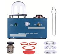 Máquina de fundición al vacío de 2 litros con bomba de 3 CFM y tarro de campana, kit de fundición de cera perdida para moldes y procesamiento, ideal para hacer joyas