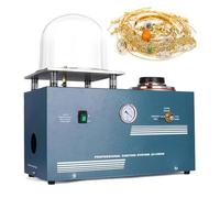 Máquina de fundición al vacío para hacer joyas, capacidad de 2 litros con manómetro y válvula de aire ajustable para fundición de metales a alta temperatura