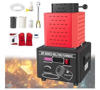 Máquina de Fundición de Metales por Inducción de Frecuencia Media, Horno Eléctrico de Fusión de Oro de 5000W, con Crisol de Grafito, para Plata, Oro, Cobre y Aluminio Naranja Red 2KG