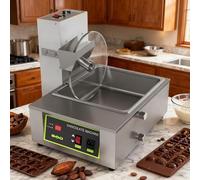 Máquina de fusión de chocolate, mezclador de templado de acero inoxidable, control de temperatura de 0 a 95 °C, velocidad ajustable de 35 a 55 RPM, capacidad de 12 kg para un revestimiento suave de