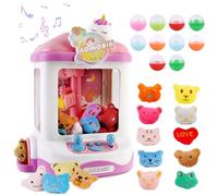 Máquina de Garra para Niños Incluye 10 Peluches y 10 Huevos Sorpresa, Mini Candy Grabber, Agarrador de Caramelos con Estilo Unicornio y Música Ajustable, Regalos de Cumpleaños para Niños de 3-8 años