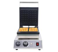 Máquina de gofres comercial de 2000 W, máquina de gofres con revestimiento antiadherente, de acero inoxidable, con control de temperatura y tiempo, para restaurante panadería Snack-Bar