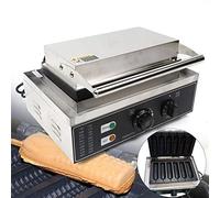 Máquina de gofres hotdog Máquina de gofres comercial, máquina de hot dog eléctrico de 1500 W, hierros de gofres antiadherentes para muffins franceses, 6 piezas Máquina de gofres comerciales para la