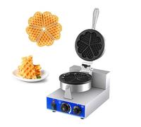 Máquina de gofres redondas comerciales Máquina para hacer gofres eléctricos antiadherentes Máquina de torta de rejilla comercial Control de temperatura y tiempo Máquina de gofres belga para panaderías