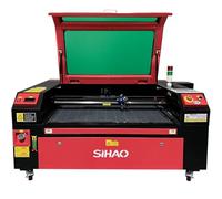 Máquina de Grabado Láser 100W Sihao Láser CO2 900 x 600 mm Área Grabadora Laser Cortadora Laser 220V para Madera/Cuero/Papel/Plastico/Cristal/Joyas/Piedra/Cerámica/Resina (100W con Tanque de agua)