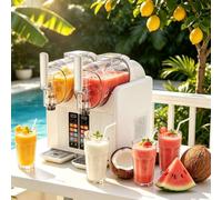 Máquina de granizado de tanque doble de 2 litros, 380 W, 7 modos preestablecidos, autolimpieza, batidos en 18 a 25 minutos, for tiendas de té de burbujas y restaurantes