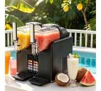Máquina de granizado de tanque doble de 2 litros, 380 W, 7 modos preestablecidos, autolimpieza, batidos en 18 a 25 minutos, for tiendas de té de burbujas y restaurantes