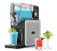 Máquina de granizado - Fácil de usar con un botón 2,5 L Slushie Maker, no requiere hielo, con pantalla LED, 6 programas automáticos para margaritas, frappés, batidos (silver+black)