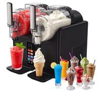 Máquina de Granizados Heladeras Granizadora Máquina de Granizado Heladera con 2 Tanques y 7 Programas, Bebidas Congeladas Ice Cream Maker Gran Capacidad 4L, Control Táctil, Sin Hielo, Autolimpieza