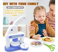 Máquina de Hacer Chapas,Prensa Manual para Arte y Manualidades Accesorios para Hacer Chapas - Kit de Fabricación de Pins - para Proyectos de Bricolaje Manualidades Decoración Enseñanza en el Aula