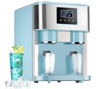 Máquina De Hacer Hielo 3 En 1 - Hielo Bala, Picado Y Agua, Depósito 1,8L, Capacidad 0,6L, LCD, Ventana, Alarma Por Lleno/Falta Agua, Para Familia(Blue)