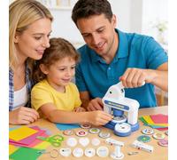 Máquina de Hacer Pines,Accesorios para Crear Insignias - Kit de Fabricación de Pins | Para Proyectos de Manualidades DIY, Actividades Familiares entre Padres e Hijos, y Enseñanza en el Aula