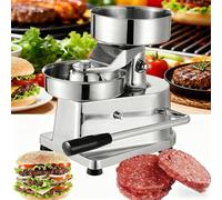 Máquina de hamburguesas Combo de prensa de hamburguesas, máquina de hamburguesas de acero inoxidable de 6 pulgadas con 500 papeles de pergamino desechables