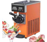 Máquina de helado de servicio suave, máquina de un solo sabor, salida de 4-5 kg/h, tolva de 2.5 litros, tanque de congelación de 1 litro, limpieza automática, fácil de usar para hacer helados en casa