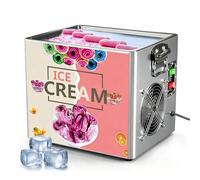 Máquina de Helado Enrollado, Acero Inoxidable Rolled Ice Cream Maker, Pequeña Eléctrica para Yogur Salteado, Bandeja de 30x24 cm para Helados Fritos, para Uso Doméstico y Pequeños Negocios