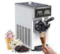 Máquina de Helado Soft, Máquina de Helados Comercial con Tanque de 2,5L de Capacidad, Ajustes de Dureza Regulables, Auto Limpieza, Pantalla LCD y Rendimiento de 80-100 Unidades/Hora(Cream)