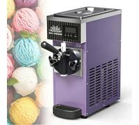 Máquina de Helado Soft, Máquina de Helados Comercial con Tanque de 2,5L de Capacidad, Ajustes de Dureza Regulables, Auto Limpieza, Pantalla LCD y Rendimiento de 80-100 Unidades/Hora(Purple)