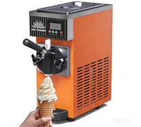 Máquina de Helado Soft, Máquina de Helados Comercial con Tanque de 2,5L de Capacidad, Ajustes de Dureza Regulables, Auto Limpieza, Pantalla LCD y Rendimiento de 80-100 Unidades/Hora(Orange)