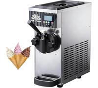 Máquina de helados comercial, 4 kg/h, máquina de encimera de 450 W con alarma de preenfriamiento, limpieza automática y pantalla táctil para tiendas, cafeterías, tiendas de postres