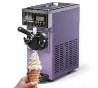 Máquina de helados comercial, 450 W, para un tipo de helado suave, potencia de 4-5 l/h, depósito almacenamiento 2,5 l/1 l/360, pantalla táctil, limpieza y preenfriamiento automáticos(Purple)