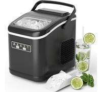 Maquina de Hielo, 9 Cubitos de Hielo en 6 Minutos,12kg/24h, 2 Tamaños de Cubitos, Maquina de Hacer Hielo con Autolimpieza, con Asa de Transporte/Pala para hielo, Maquina Hielo para Casa/Cocina/Oficina